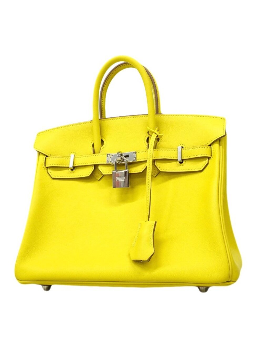 Hermes Handbag Birkin 25 Swift Lime Silver